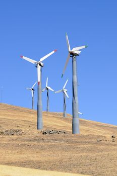 Alternate energy power source wind generator farm in California 