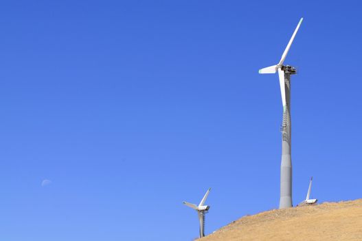 Alternate energy power source wind generator farm in California 