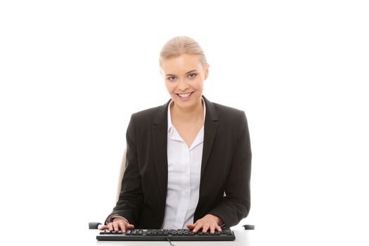 Business woman isolated on white background