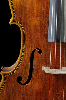 beautiful cello over a black background