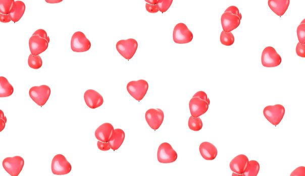Heart shaped balloons over white background - valentines day background