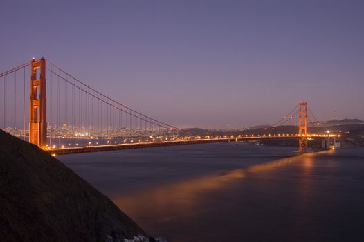 Golden Gate bridge at night