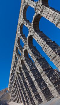Wonderful aqueduct of Roman epoch, placed at Segovia's city