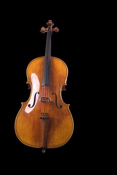 beautiful cello over a black background
