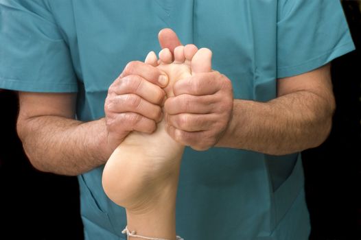 Woman having foot massage