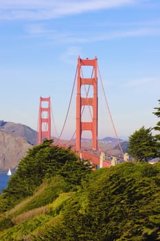 Golden Gate bridge from the peninsula looking towards Marin