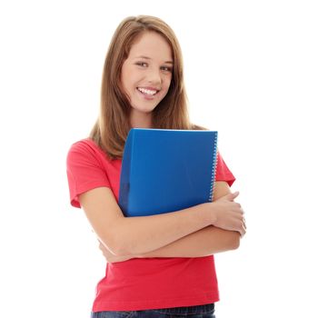 Teen girl isoalted on white background