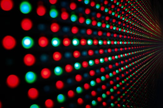 Close-up of the Matrix of a Screen made of multiple LEDs....