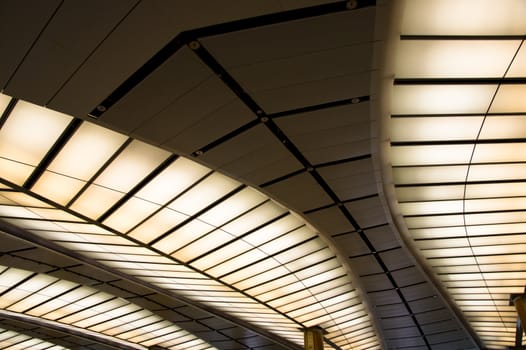 Leaf design ceiling lights emiting yellow lights