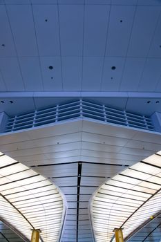 leaf design lighting with air-con vend with blue foreground