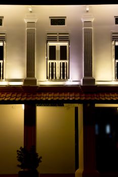 Red roof Colonial white shop house in Singapore 