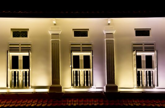 Red roof Colonial white shop house in Singapore 