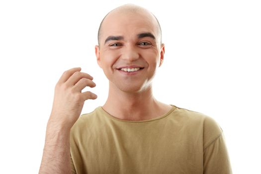 Man with happy facial expression isolated