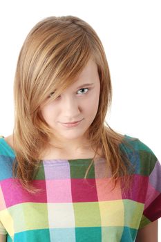 Teen girl isolated on white background