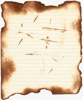 Old paper with burned marks