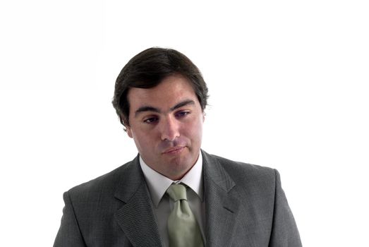 Young business man in a white background