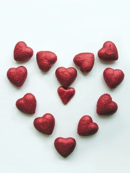 red hearts for Valentine's Day