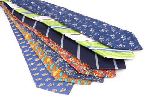 Business men work clothes. Color fashion neck ties