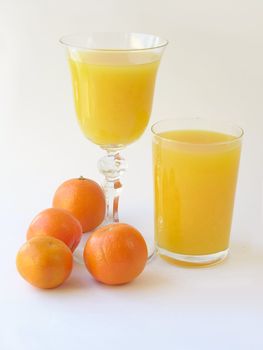 orange juice in glasses