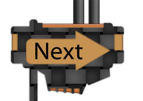 arrow sign pointing spelling the word "Next"