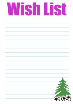 a wish list decorated with a christmas tree - background