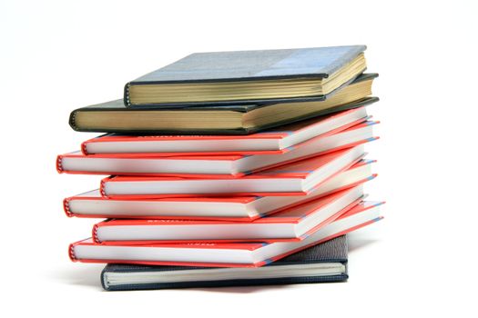 stack of books isolated on white background