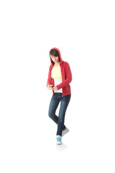 Young pop dancer, isolated on white background