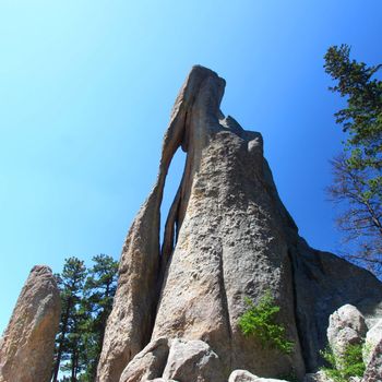 View of the Needles Eye in Custer State Park of South Dakota.