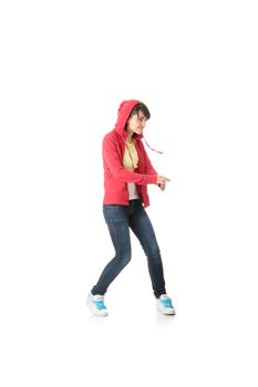 Young pop dancer, isolated on white background