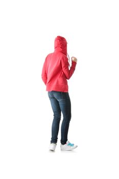 Young pop dancer, isolated on white background