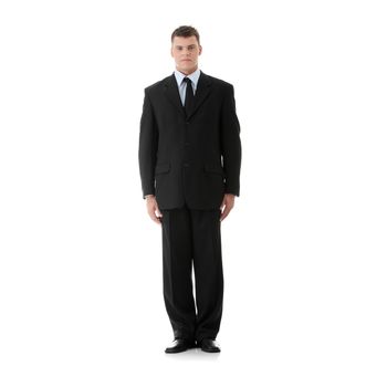 Full lenght portrait of businessman, isolated