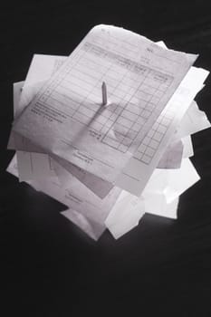stock  images of the stack of receipts