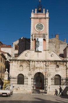 Church courtyard in the city of Zadar in Croatia