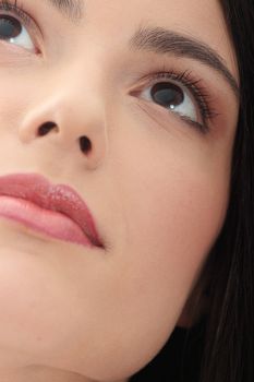 Beauty caucasian woman face close up portrait