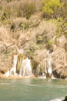 Waterfall in National Park Krka in Croatia