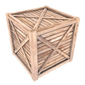 image on a white wooden container, isolated background