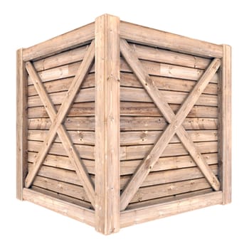 image on a white wooden container, isolated background