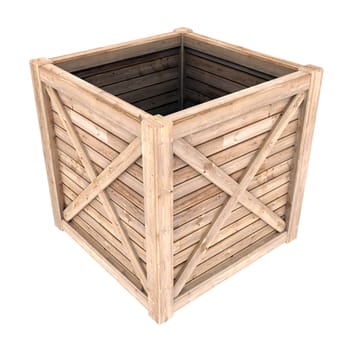 image on a white wooden container, isolated background