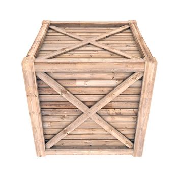 image on a white wooden container, isolated background