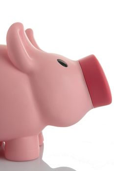 Pink Piggy Bank (moneybox) isolated on white