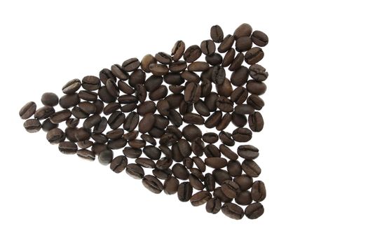 Coffe seeds tringle isolated on white background
