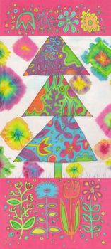 christmas tree with batik circles