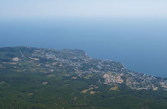 view of the city of Yalta from the high mountain 