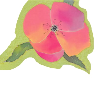 batik poppy  card