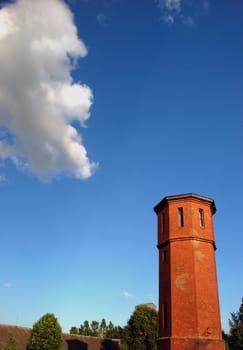 Old water tower remained as a decoration