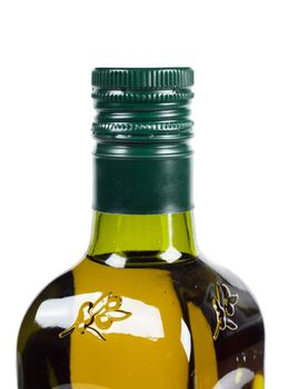 A bottle with olive oil isolated on the white