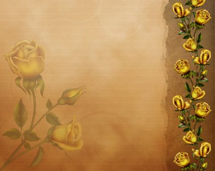 a beautiful background with golden roses