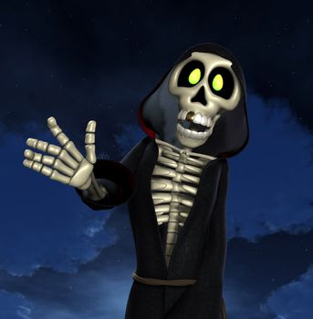 The Grim reaper of death in cartoon form.