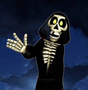 The Grim reaper of death in cartoon form.