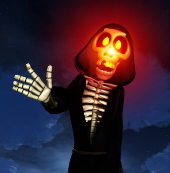 The Grim reaper of death in cartoon form.